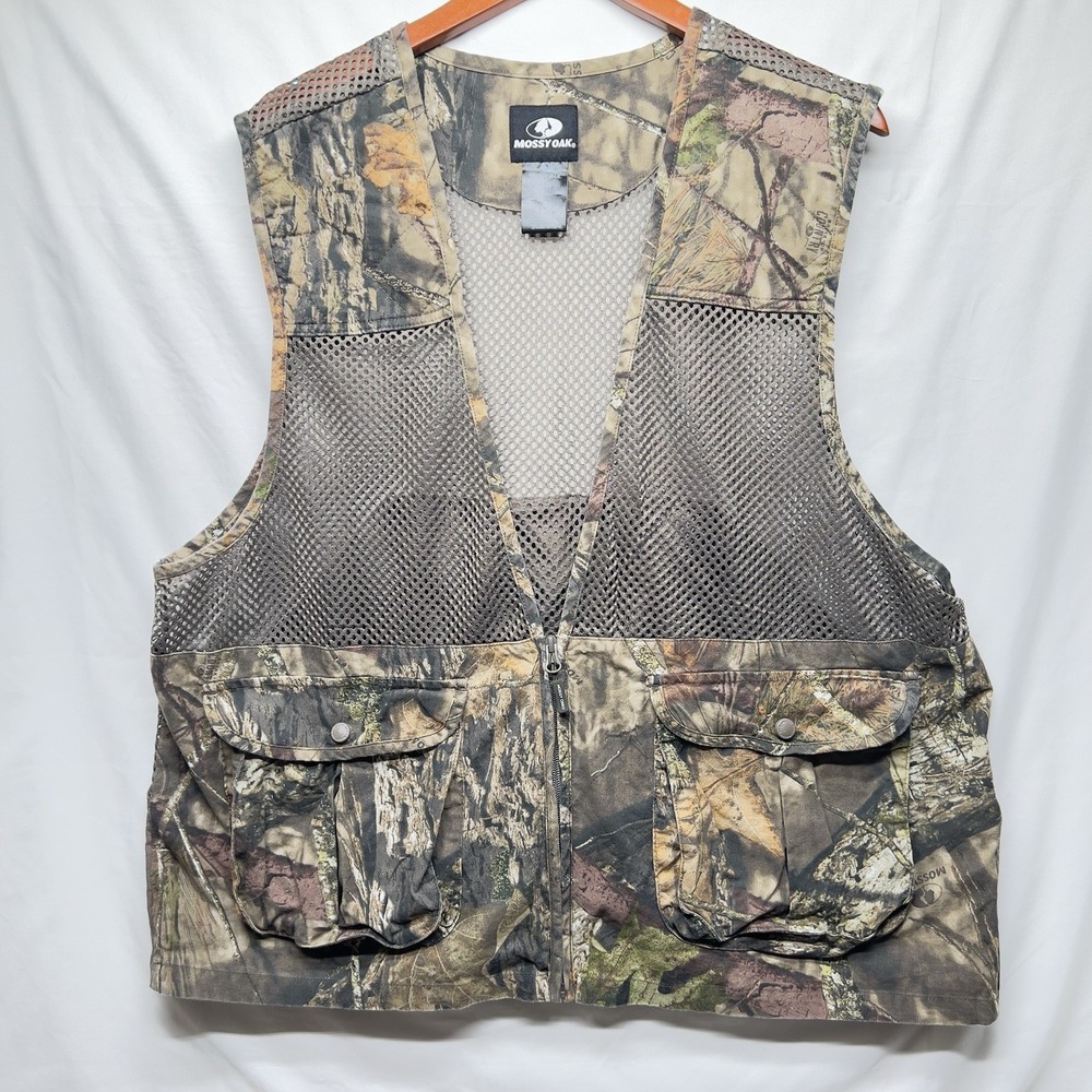 Mossy Oak Mesh Vest Mens 2XL Camo Hunting Fishing Utility Outdoor Pockets Nice